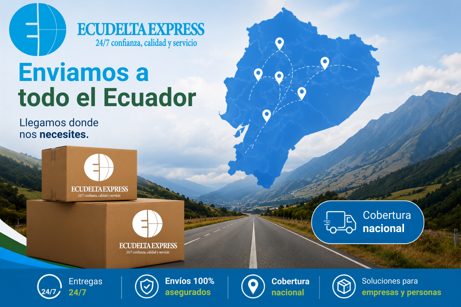 Enviamos a todo el Ecuador — cobertura nacional